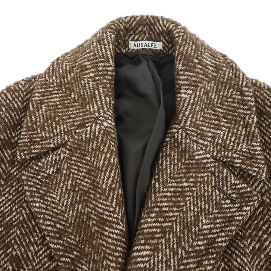 AURALEE オーラリー 22AW WOOL ALPACA HERRINGBONE TWEED DOUBLE COAT コート A22AC03HH ブラウン 0 ITYJP0RNFKYWの画像