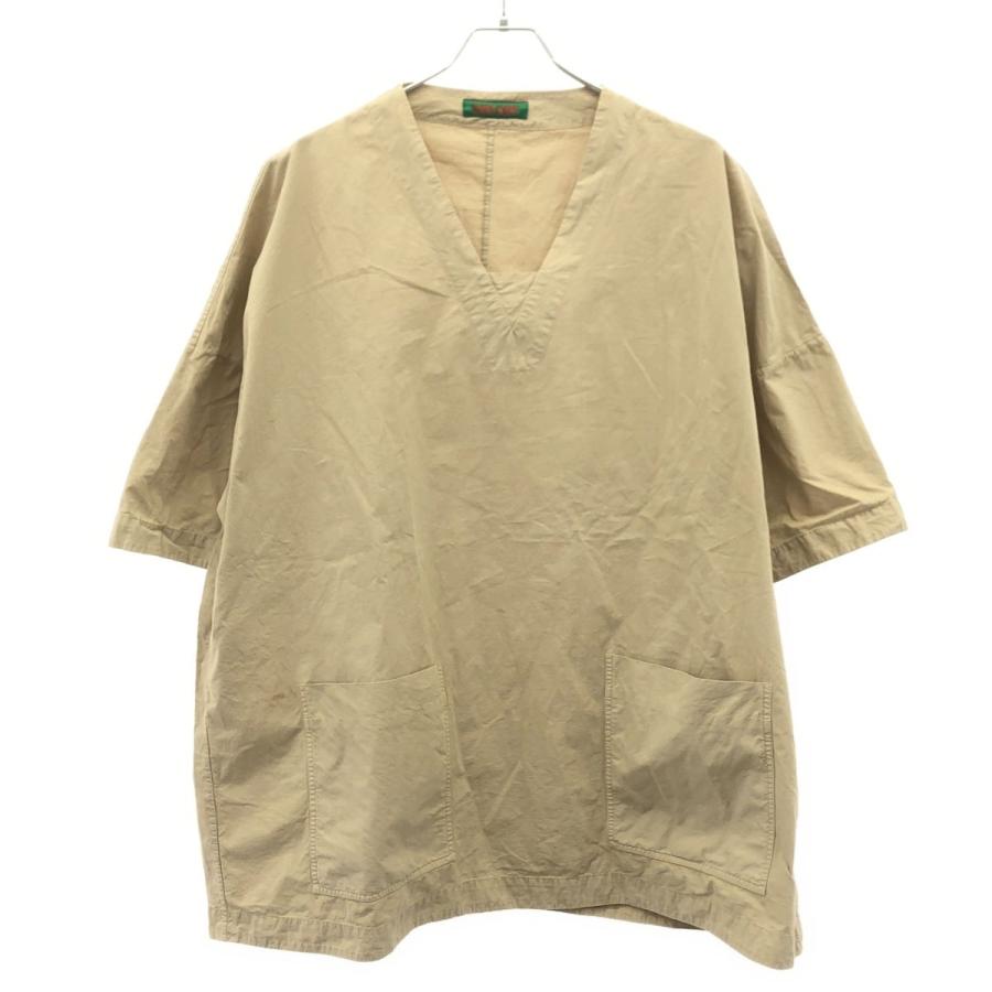 CASEY CASEY ケイシー ケイシー P-TOP HCOT Vネックプルオーバーシャツ 166HH84 ベージュ M CASEY CASEY ケイシー ケイシー P-TOP HCOT Vネックプルオーバーシャツ