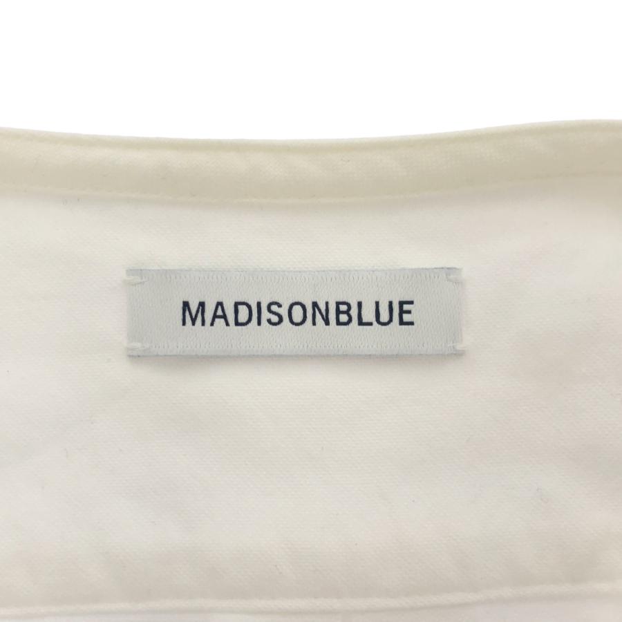 MADISON BLUE マディソンブルー 24SS NO COLLAR LONG SH OX ノーカラーチュニックシャツ MB241-5006 ホワイト 01 MADISON BLUE（マディソンブルー） 24SS NO COLLAR LONG SH OX ノー