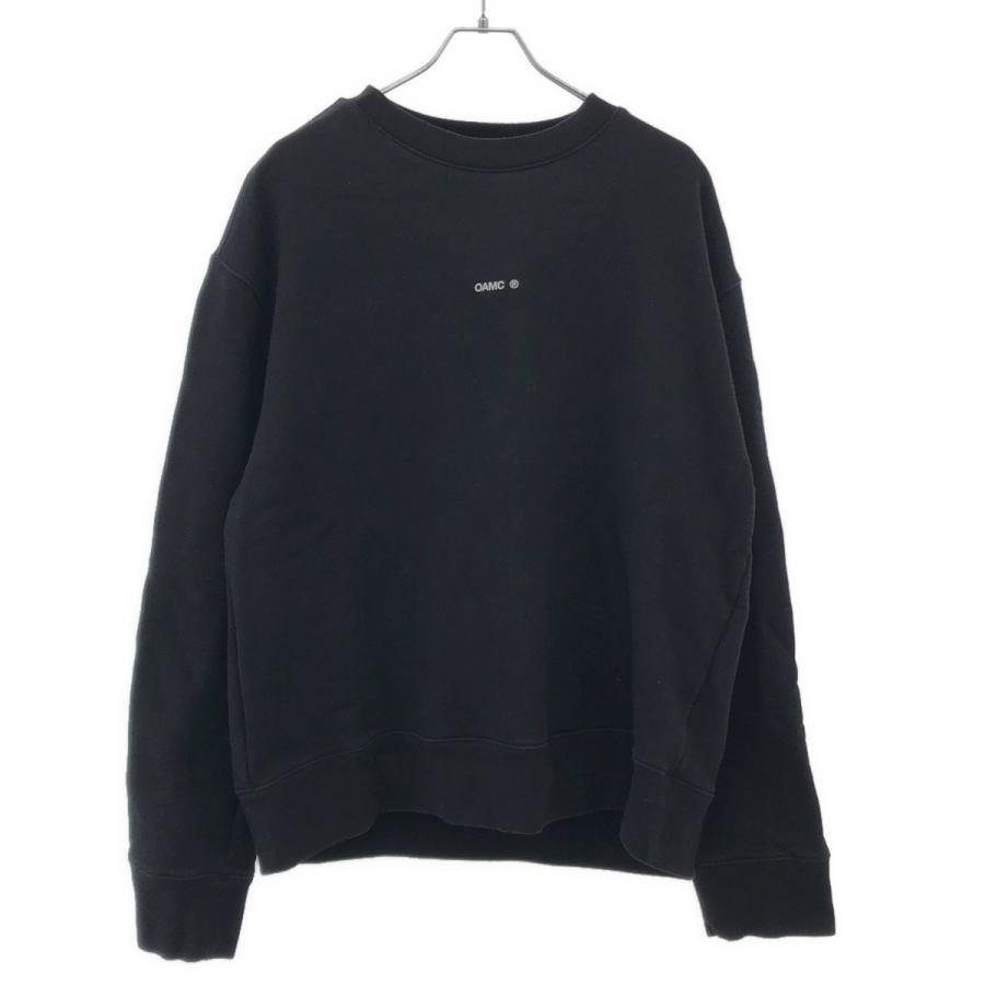 OAMC オーエーエムシー 22AW SILK PATCH SWEATSHIRT シルクパッチスウェットトレーナー 22A28OAJ18 ブラック L OAMC（オーエーエムシー） 22AW SILK PATCH SWEATSHIRT シルクパッチ