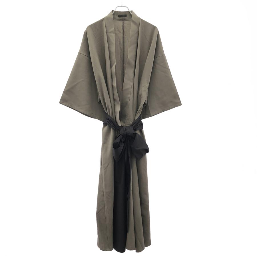 BISHOOL ビシュール ウールギャバジン浴衣コート グレー F 