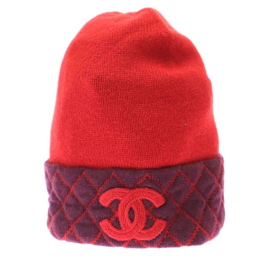 CHANEL シャネル ココマーク バイカラーカシミヤビーニーニット CHANEL シャネル ココマーク バイカラーカシミヤビーニーニット