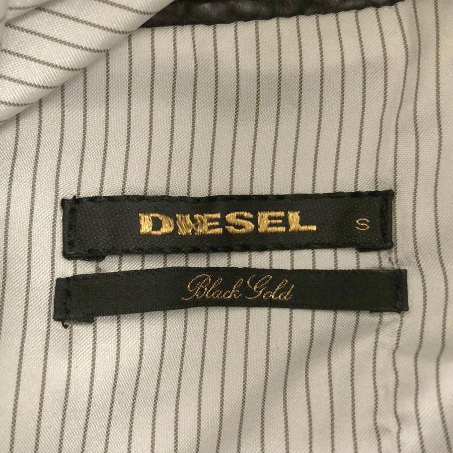 DIESEL BLACK GOLD ディーゼル ブラックゴールド ペイント加工ダブルライダースジャケット  ブラウン系 S ITZFADGAHARW｜modescape｜03