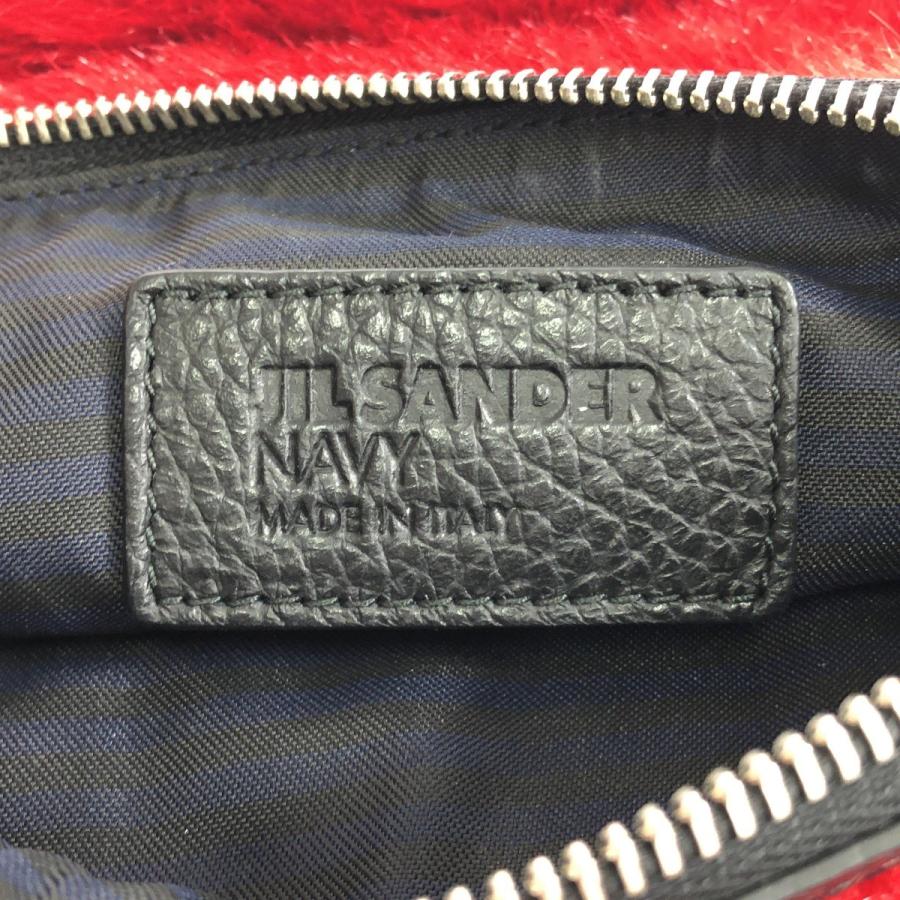 ジルサンダーネイビーポーチ JIL SANDER NAVY ジル サンダーネイビー ファーポーチ レッド