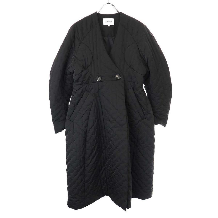 ENFOLD（エンフォルド） 24AW Dot-Quilting Coat ペプラムシルエット