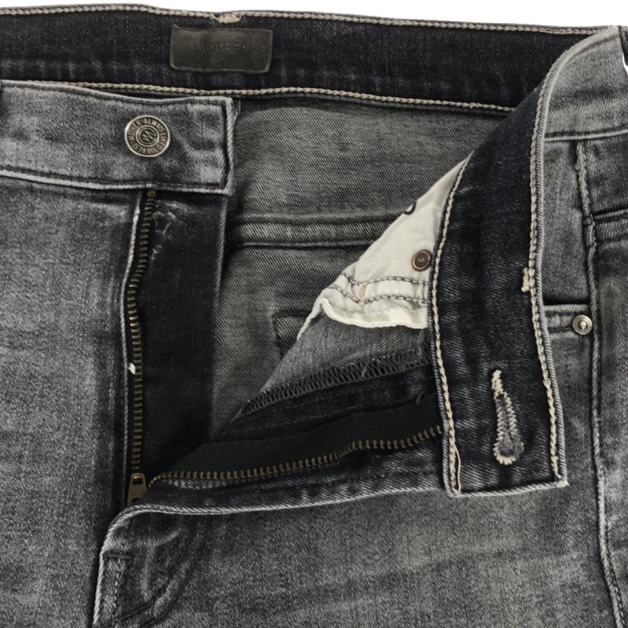 マザー　デニム　ダークグレー MOTHER マザー The Insider Crop Step Fray カットオフ デニム