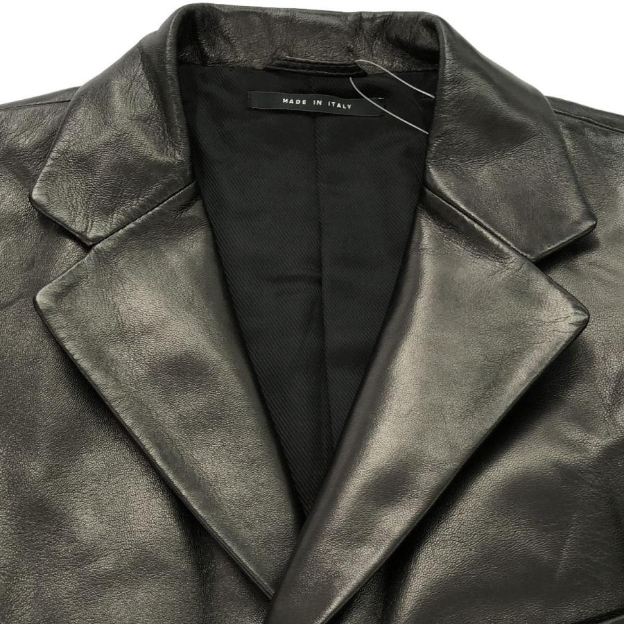 GUCCI グッチ レザーチェスターコート ブラック 44 ITZR2BV72AJ4