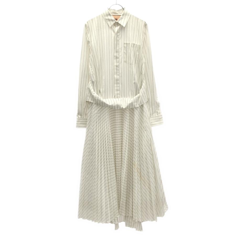 Plan C プラン シー アシンメトリープリーツマキシ ドレスワンピース  