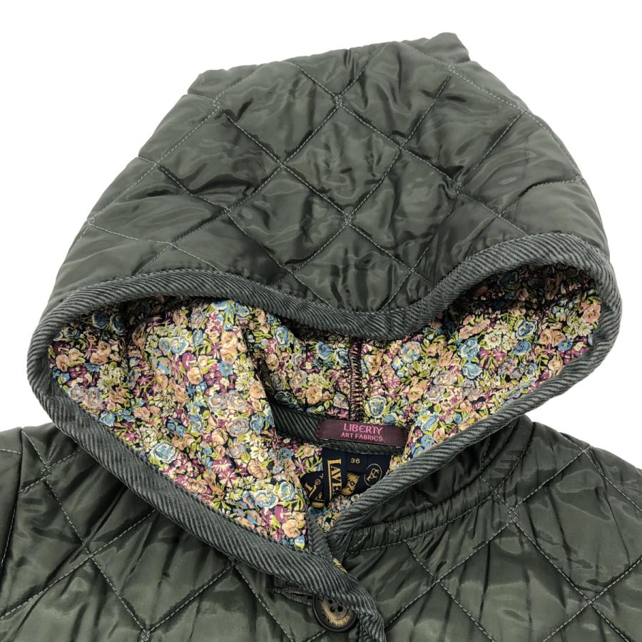 ラベンハム×リバティ/イギリス製/フーデッドキルティングダッフルコート/総柄裏地 LIBERTY.（リバティ） LIBERTY×LAVENHAM リバティ×ラベンハム