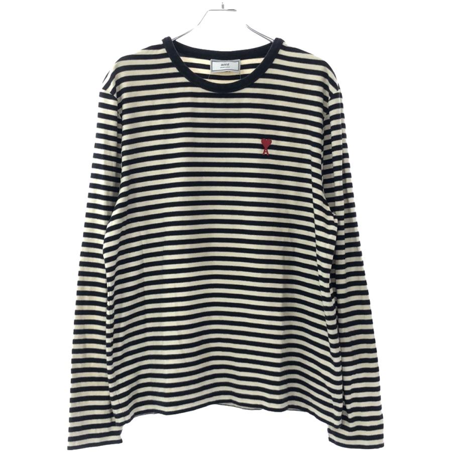 AMI ALEXANDRE MATTIUSSI 長袖ボーダーTシャツ　刺繍ロゴ AMI ALEXANDRE MATTIUSSI 長袖ボーダーTシャツ刺繍ロゴ