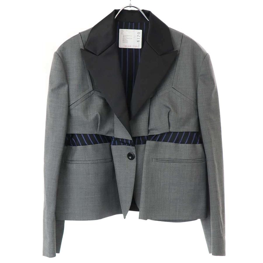 sacai（サカイ） 22AW Suiting Jacket サテンラペル スーチング 