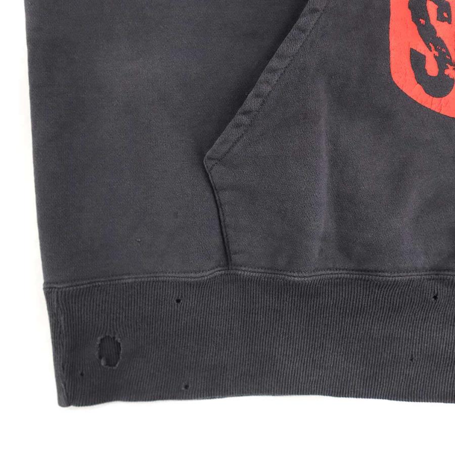SAINT MICHAEL セントマイケル 25AW DE LA SOUL HOODIE ビンテージ加工スウェットプルオーバーパーカー SM-HR1-0000-C19 チャコールグレー L SAINT Mxxxxxx（セントマイケル） SAINT MICHAEL 25AW DE LA SOUL