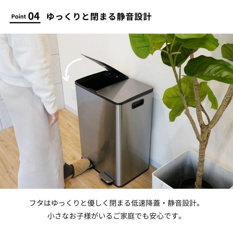DEPOS レビュー特典付き ゴミ箱 ダストボックス 30L×2個 蓋付き ペダル