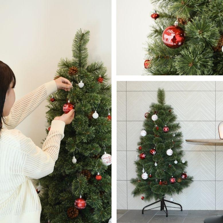 クリスマスツリー 半分 ハーフ 北欧風 リアル コンパクト 壁置き 松ぼっくり付き キャロル ハーフツリー 180cm_3