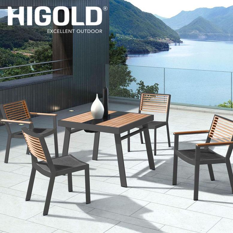 ガーデンファニチャーセット HIGOLD York ヨークダイニングテーブル5点 