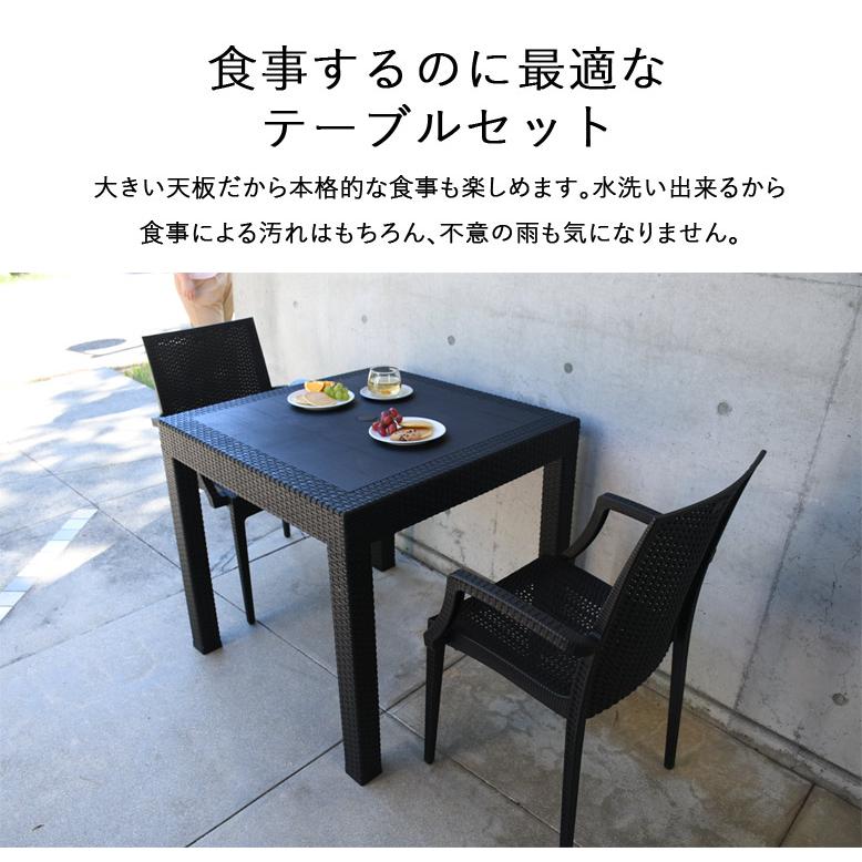 ガーデン テーブル セット チェアー ラタン調 樹脂製 ニューダンテ