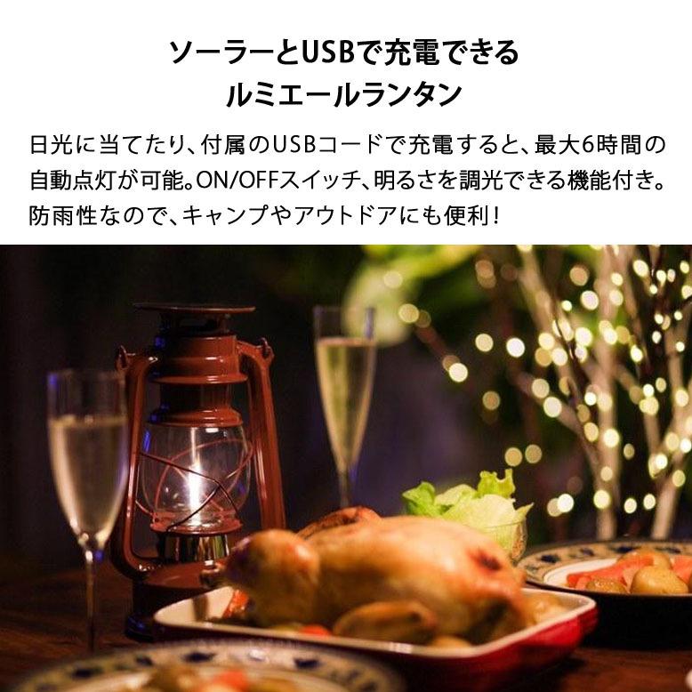 テーブルランプ おしゃれ LED アンティークランタン ソーラー USB充電 北欧 照明 インテリア 寝室 子供部屋 おうちキャンプ 授乳 ルミエール テラコッタ tks1 |  | 02