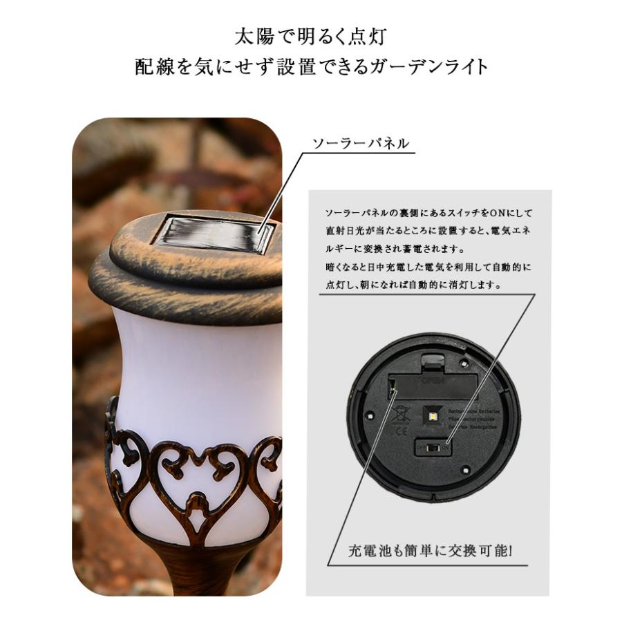 ソーラーライト ガーデンライト ソーラー おしゃれ led 屋外 外灯 庭 ポール ソーラーライトレトロランプ |  | 05