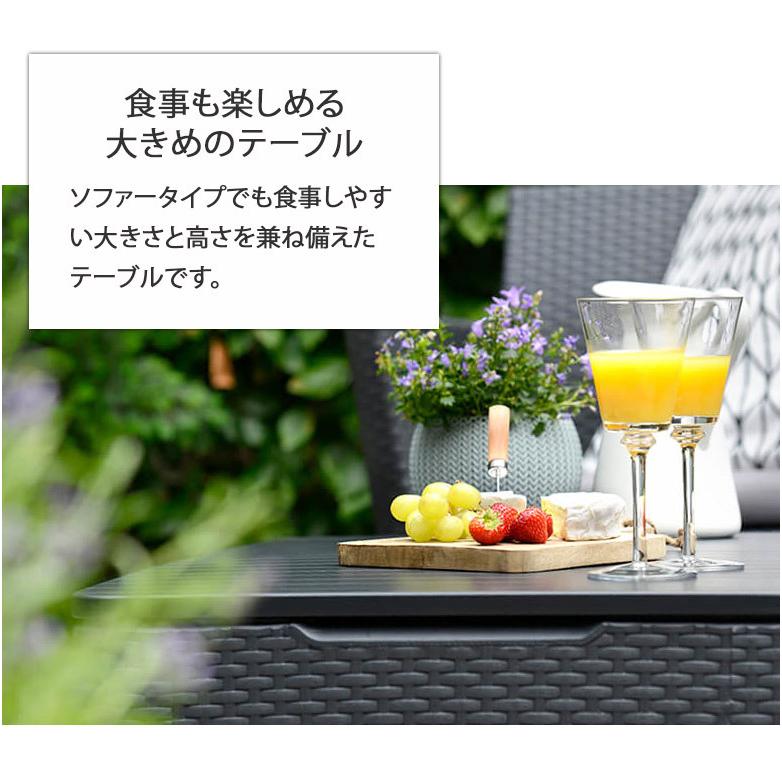 ガーデンファニチャー 雨ざらし ソファセット おしゃれ ケター サレモ 2シートソファ4点セット　大型宅配便　  【リヴェリ】 hnw1