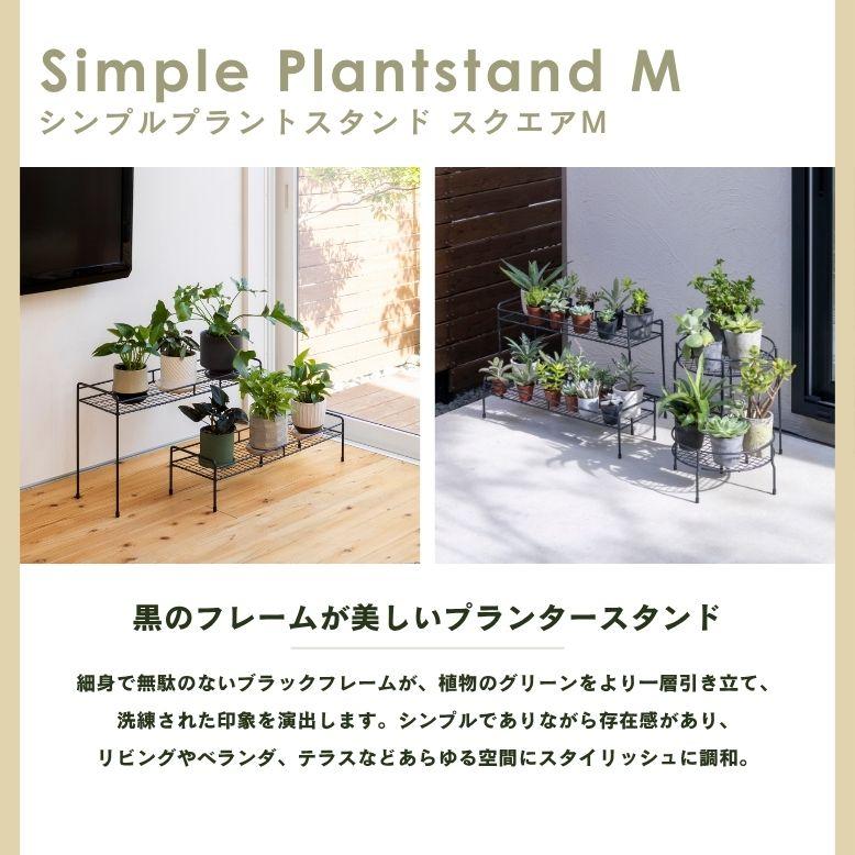 シンプルプラントスタンド　スクエア　M ｜ プランタースタンド 植木鉢 スタンド 室内 屋外 庭 ラック アイアン 花台 タカショー |  | 01