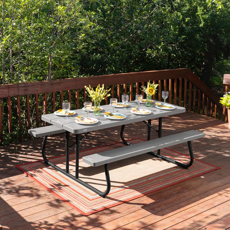 ガーデン テーブル セット 樹脂製 ホテル カフェ 庭 屋外家具 アウトドア グランピング フォールディング ピクニックテーブル【大型宅配便】【代引不可】 |  | 03