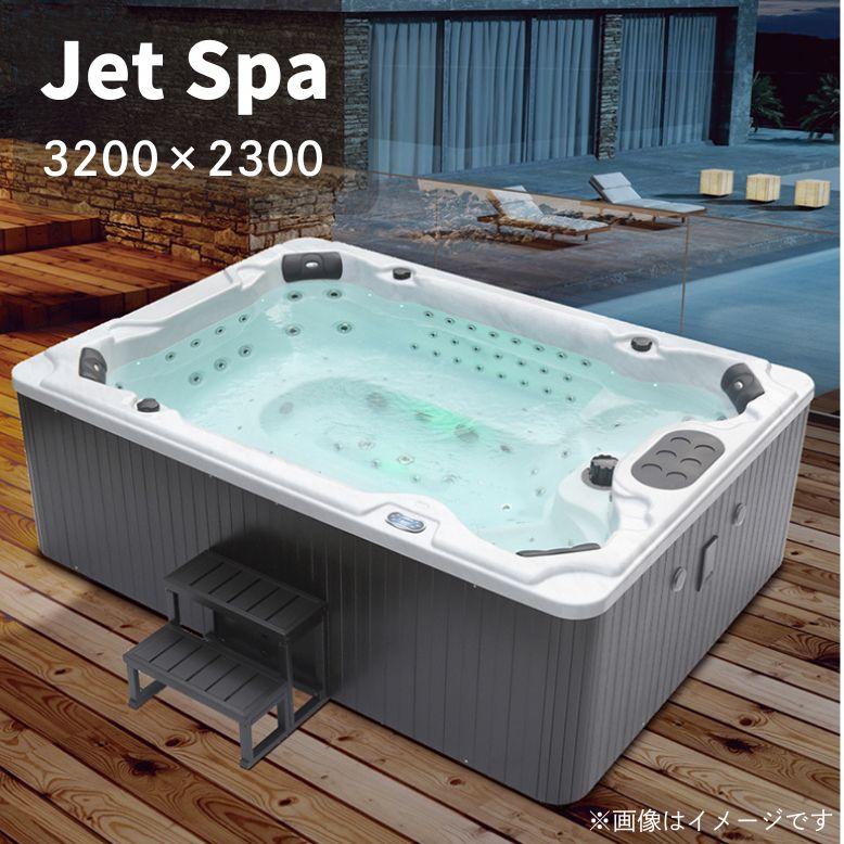 受注生産 ジェットバス プール 大型スパ 埋め込み式 置き型 ジャグジー 7-8人用 水量1500L SPA 横幅3200×奥行2300×高さ1000mm M-3303 | DEPOS