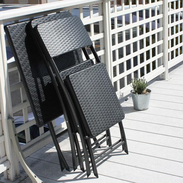 ラタン調カフェテーブル3点セット 大型宅配便 ガーデンテーブルセット
