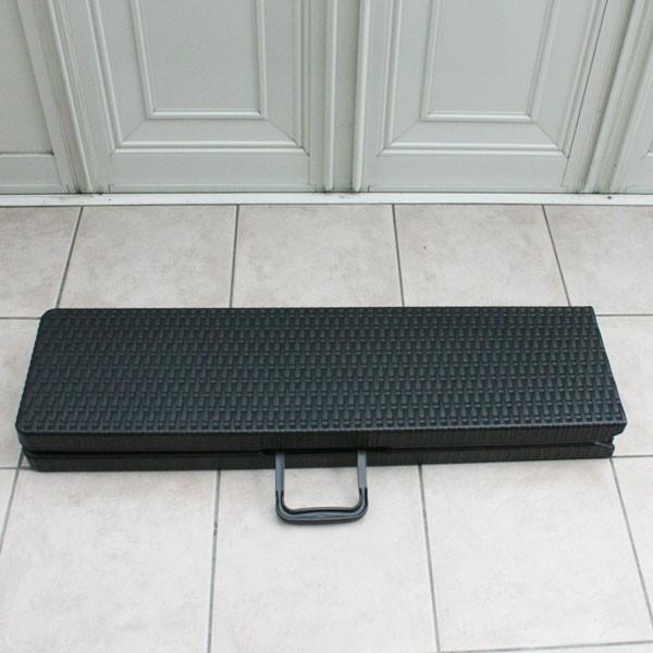 ラタン調ガーデンベンチ ブラック / ガーデンファニチャー ガーデン