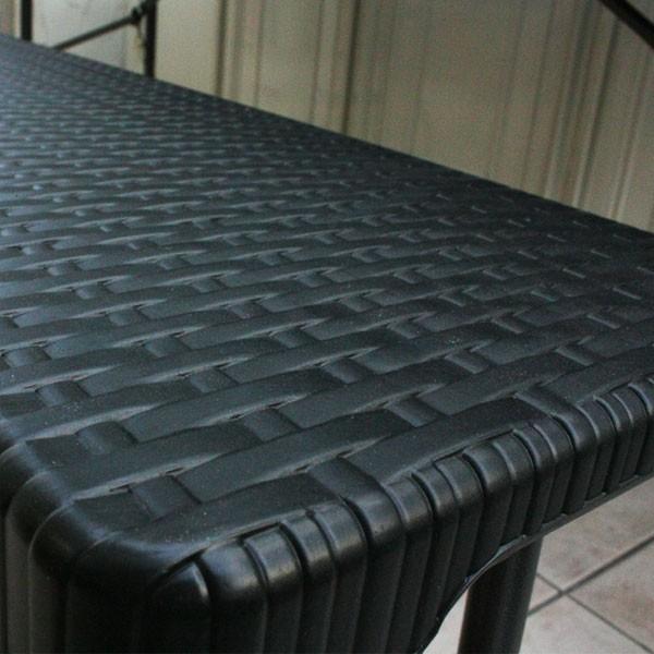 ラタン調ガーデンベンチ ブラック / ガーデンファニチャー ガーデン