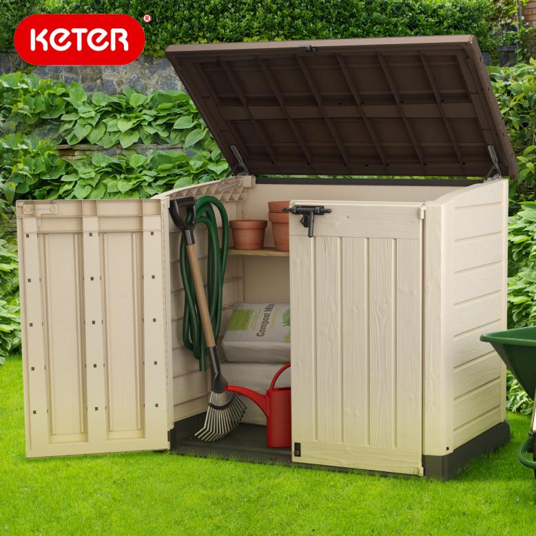 物置 ゴミ箱 おしゃれ 収納庫 屋外収納  ストッカー 園芸用品 ガーデニング  屋外 小型 大型タイヤ DIY キャンプ 中型 小屋 ニュー マックス【大型宅配便】 | 