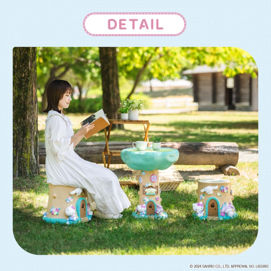 ガーデンテーブル ガーデンチェア 3点セット テーブル かわいい 可愛い 子供 ンリオキャラクターズ ガーデンテーブル＆切り株チェア3点セット【大型宅配便】 |  | 10