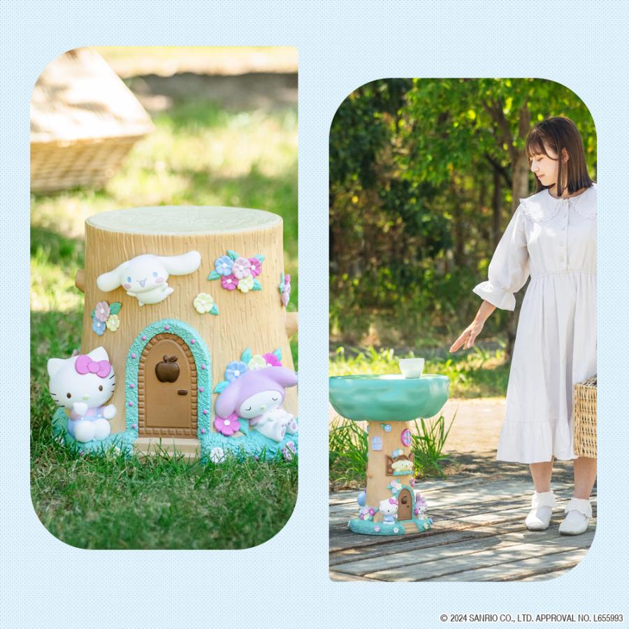 ガーデンテーブル ガーデンチェア 3点セット テーブル かわいい 可愛い 子供 ンリオキャラクターズ ガーデンテーブル＆切り株チェア3点セット【大型宅配便】 |  | 11