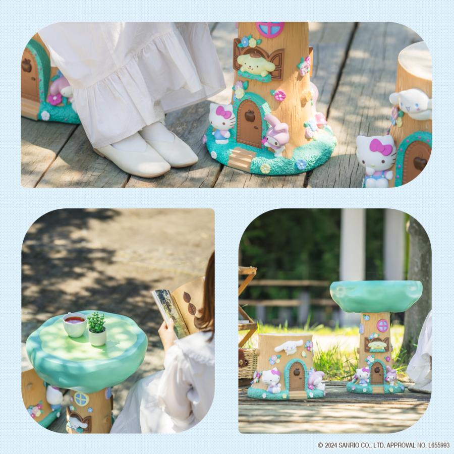 ガーデンテーブル ガーデンチェア 3点セット テーブル かわいい 可愛い 子供 ンリオキャラクターズ ガーデンテーブル＆切り株チェア3点セット【大型宅配便】 |  | 02