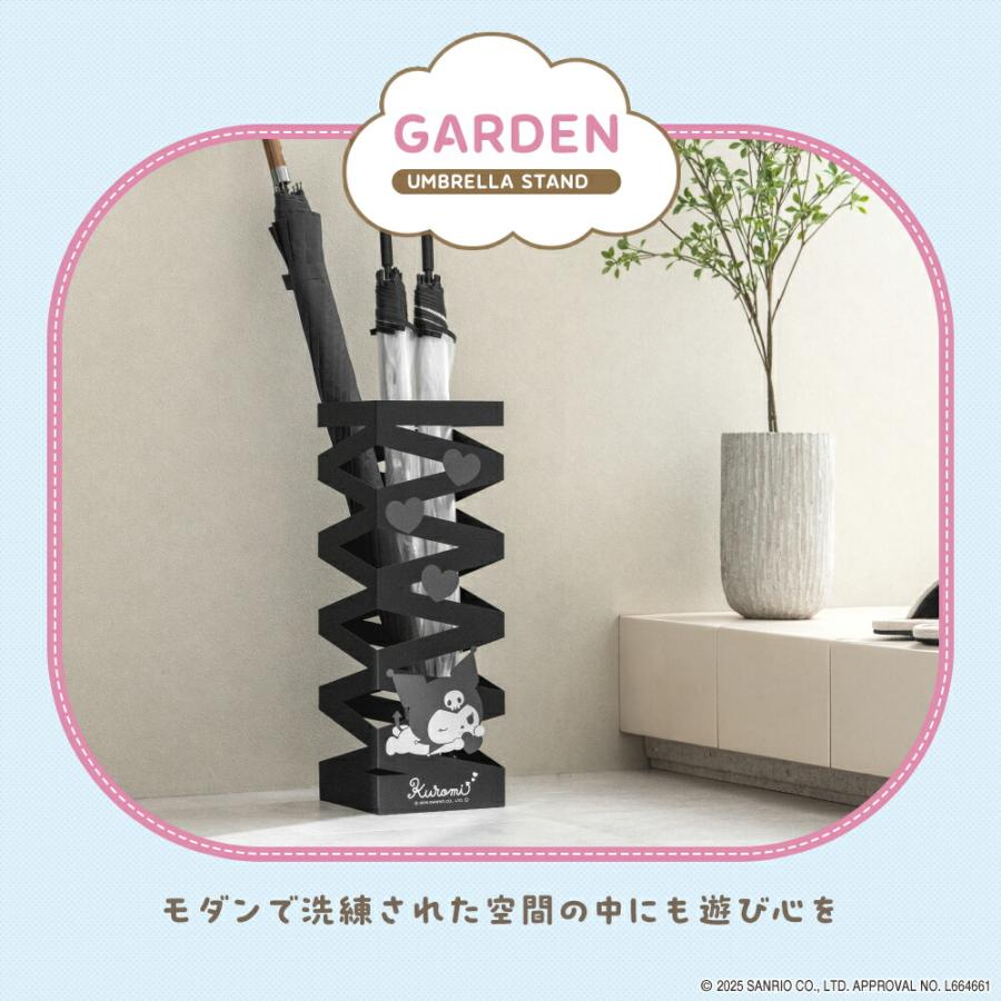 サンリオキャラクターズ サンリオ 傘立て 大容量 傘たて 傘立 モノトーン コンパクト かさ立て 玄関収納 傘置き 玄関前 玄関 武田 アイアン傘立て キティ クロミ | sanrio | 02