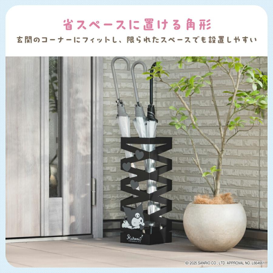 サンリオキャラクターズ サンリオ 傘立て 大容量 傘たて 傘立 モノトーン コンパクト かさ立て 玄関収納 傘置き 玄関前 玄関 武田 アイアン傘立て キティ クロミ | sanrio | 05