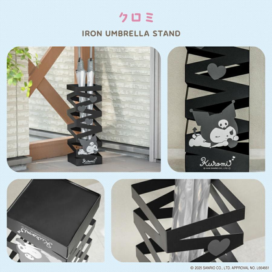サンリオキャラクターズ サンリオ 傘立て 大容量 傘たて 傘立 モノトーン コンパクト かさ立て 玄関収納 傘置き 玄関前 玄関 武田 アイアン傘立て キティ クロミ | sanrio | 08