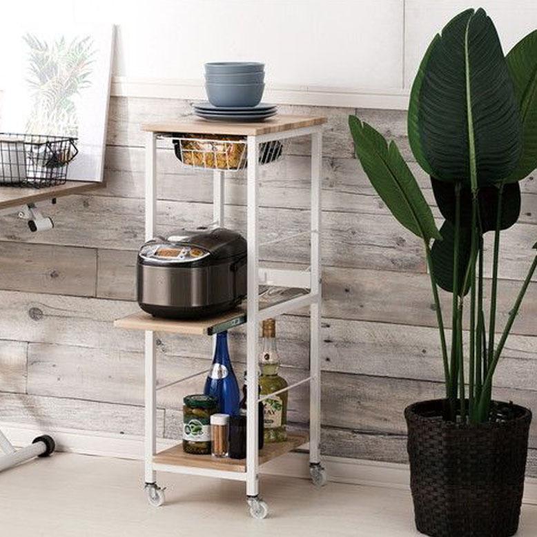 キッチンワゴン キャスター付き スリム 2段 おしゃれ 炊飯器 ラック 収納 2口コンセント付 キッチンワゴン スリム ナチュラル ホワイト Tkd1 T0 Vkwsvna Depos Life Style 通販 Yahoo ショッピング