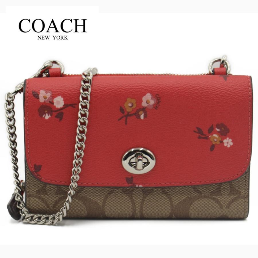 コーチ バッグ ショルダーバッグ フラップ フォン チェーン ミニバッグ シグネチャー クロスボディーCOACH CROSSBODY IN SIGNATURE CANVAS | 