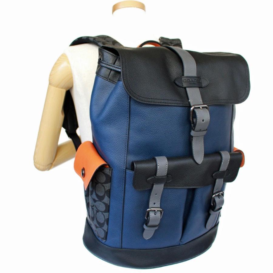 Coach ハドソン　ネイビー レザー バックパック COACH コーチ メンズ バッグ リュック ハドソン レザー バック