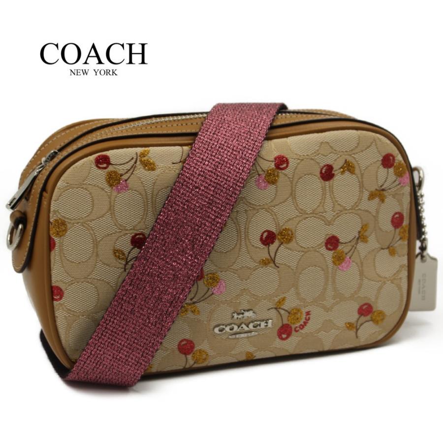 コーチ バッグ ショルダーバッグ ミニポシェット シグネチャー チェリー アウトレットア COACH  ISLA CHAIN CROSSBODY IN SIGNATURE JACQUARD WITH CHERRY PRINT | COACH | 01