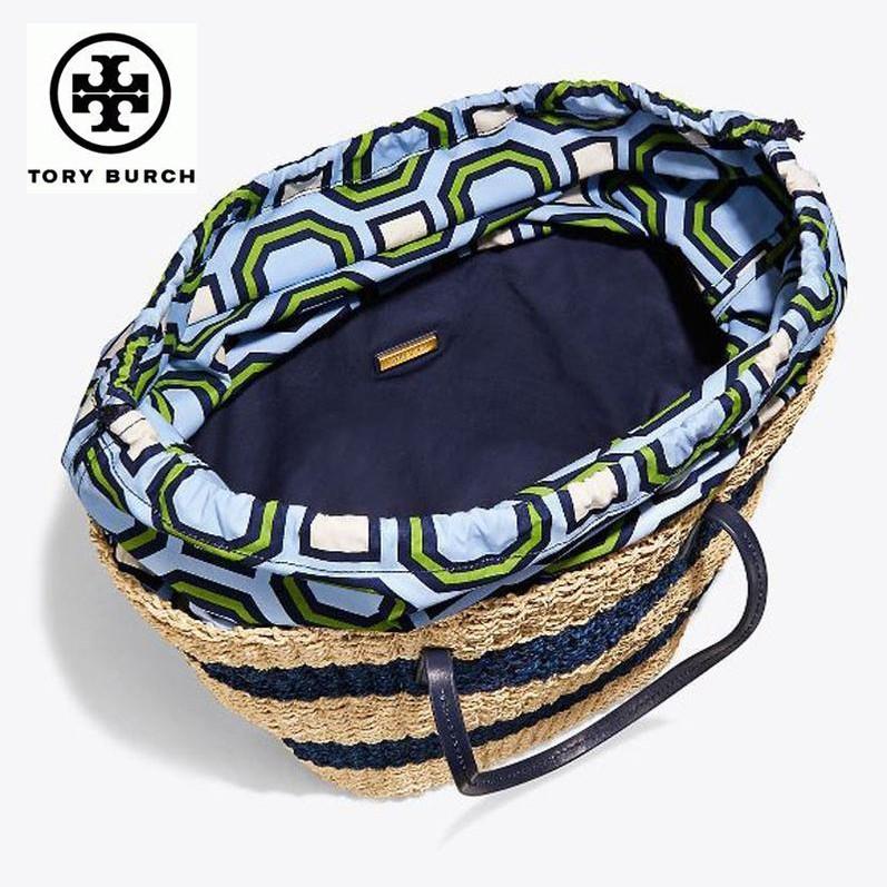 トリーバーチ バッグ かごバッグ トートバッグ Tory Burch STRIPED STRAW TOTE｜modstore｜04