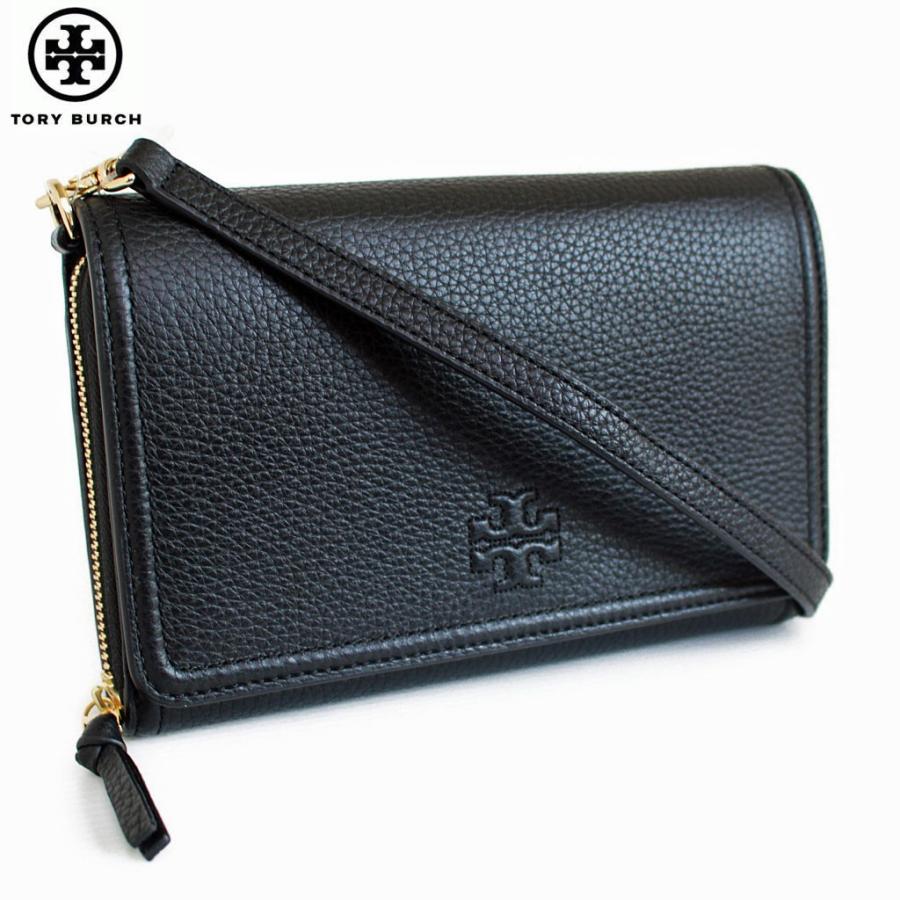 未使用✨トリーバーチ ウォレットショルダーバッグ ポシェット ブラック 黒 Tory Burch - トリーバーチ ショルダーウォレット レザー バッグ