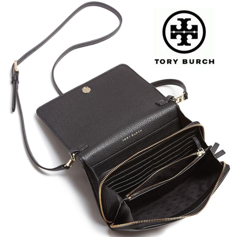 トリーバーチ バッグ ウォレット ショルダーバッグ ポシェット ブラック Tory Burch THEA FLAT WALLET