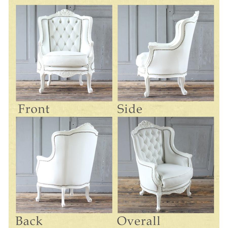 イタリアン ソファ 1人掛け ウィングバック アンティーク ロココ