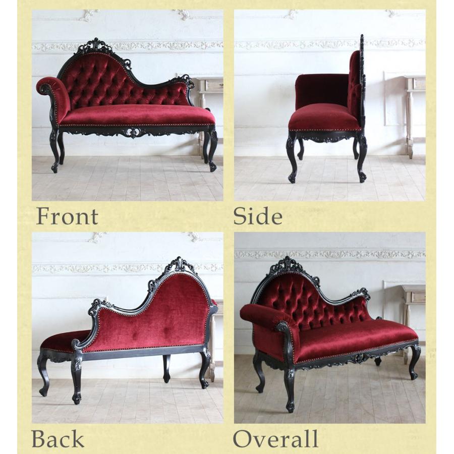 アンティーク ロココ調 ソファ ベルベット レッド Sophia アンティーク ロココ調 ソファ ベルベット レッド Sophia