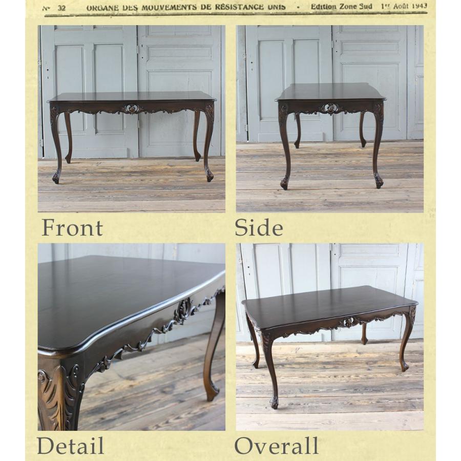 アンティーク　ダイニングテーブル　猫脚　ロココ調　150 楽天市場】開梱設置 ダイニングテーブル 幅150cm ロココ調