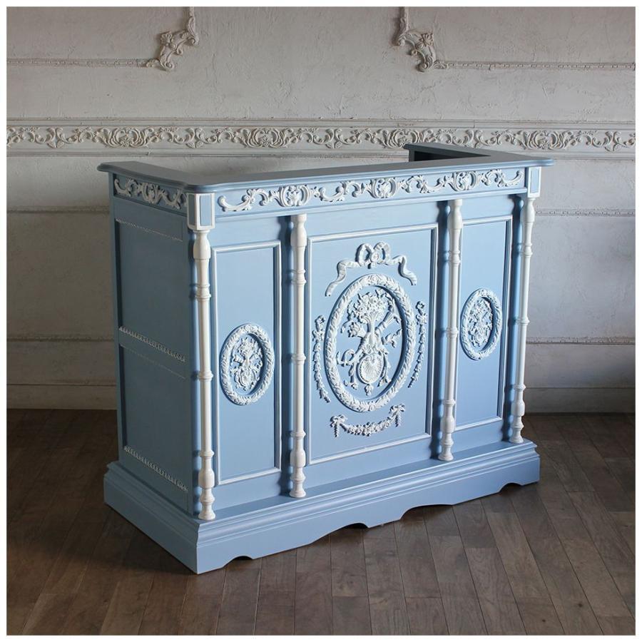 レジカウンター バーテーブル アンティーク 収納 受付カウンター