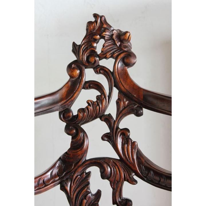 ロココ調 高級家具マボガニ－材 猫脚 アンティーク アームチェアー ロココ アームチェア アンティーク マホガニー 猫脚 mg605 リプロ B 44