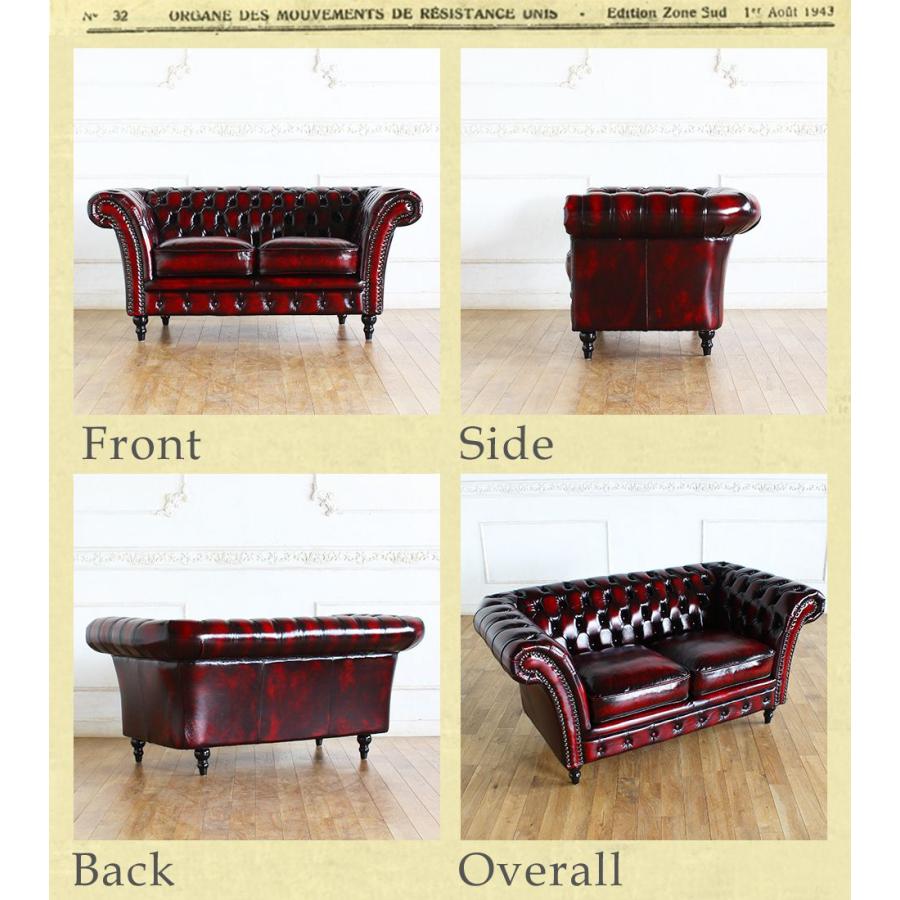 チェスターフィールド ソファ 本革 ヴィンセント VJシリーズ 2人掛け