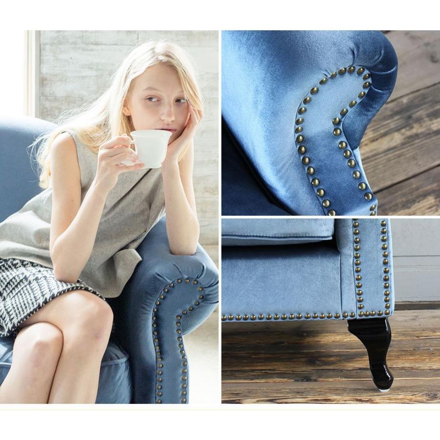 ソファ 2人掛け アンティーク シェル モダン PUレザー ベルベット